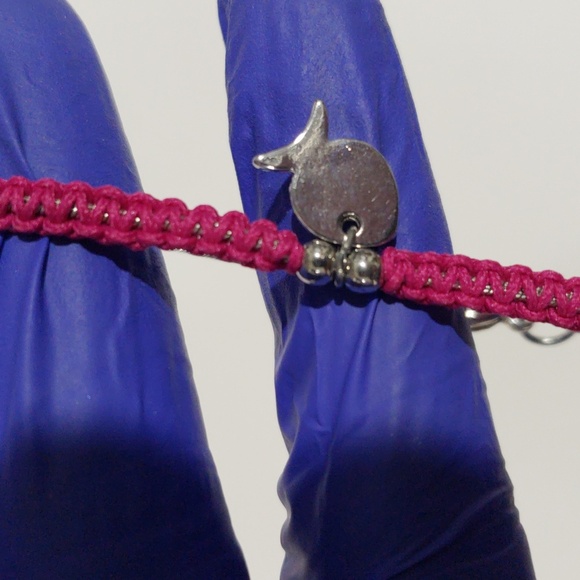 ๐  Silver tone & Pink Braided Adjust. Bracelet with Fish Charm โ Boho & Cute! ๐ - Picture 6 of 8